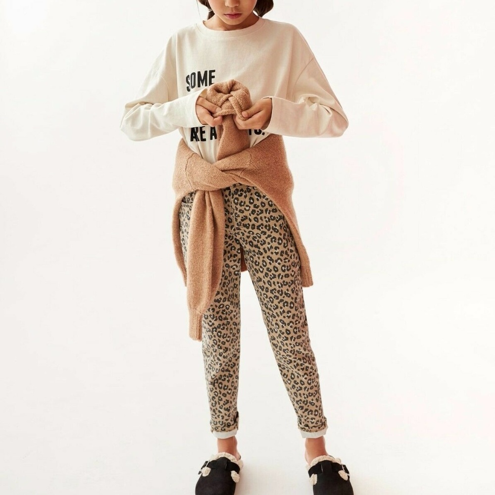 ZARA KIDS GIRLS PANTS ANIMAL PRINT POCKETS